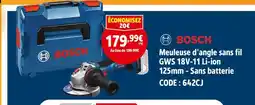Screwfix Bosch meuleuse d’angle sans fil gws 18v-11 li-ion 125mm - sans batterie offre