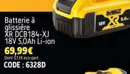 Screwfix Dewalt batterie à glissière xr dcb184-xj offre