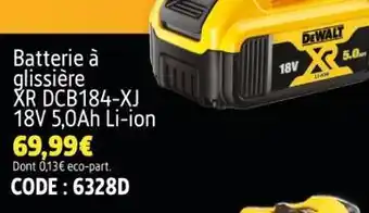 Screwfix Dewalt batterie à glissière xr dcb184-xj offre