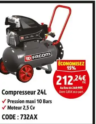 Screwfix Facom compresseur 24l offre