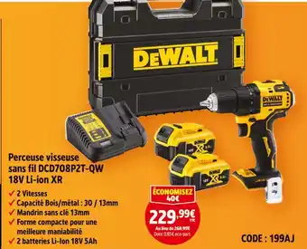 Screwfix Dewalt perceuse visseuse sans fil dcd708p2t-qw 18v li-ion xr offre