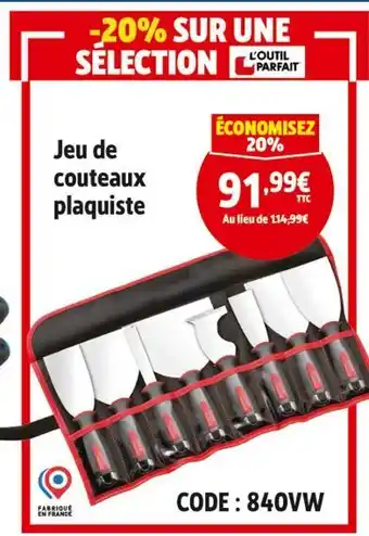Screwfix Jeu de couteaux plaquiste offre