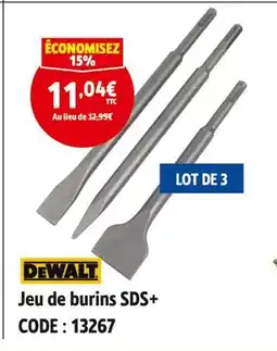 Screwfix Dewalt jeu de burins sds+ offre