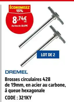 Screwfix Dremel brosses circulaires 428 de 19mm offre