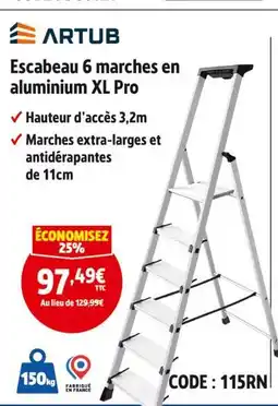 Screwfix Artub escabeau 6 marches en aluminium xl pro offre