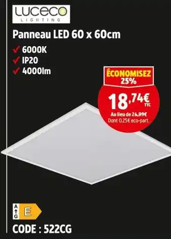 Screwfix Luceco panneau led 60 x 60cm offre