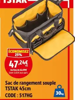 Screwfix Tstak sac de rangement souple 45cm offre
