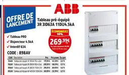 Screwfix Abb tableau pré-équipé 1r 11d63a 7di/4.5ka offre