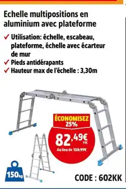 Screwfix Echelle multipositions en aluminium avec plateforme offre