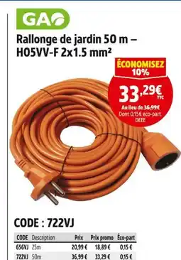 Screwfix Gao rallonge de jardin offre