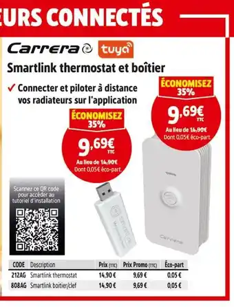 Screwfix Carrera smartlink thermostat et boîtier offre