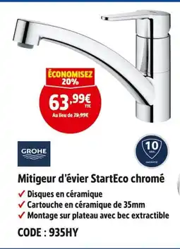Screwfix Grohe mitigeur d’évier starteco chromé offre