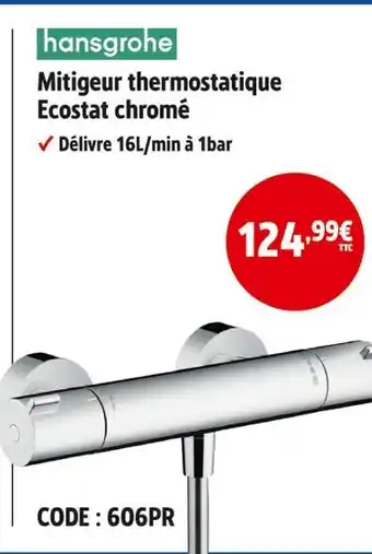 Screwfix Hansgrohe mitigeur thermostatique ecostat chromé offre