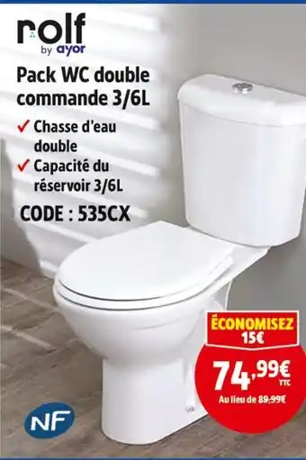 Screwfix Rolf by ayor pack wc double commande 3/6l offre