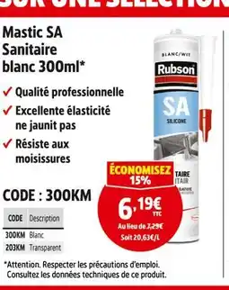 Screwfix Rubson mastic sa sanitaire blanc offre