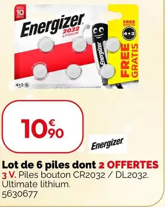 Weldom Energizer lot de 6 piles dont 2 offertes offre