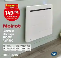 Screwfix Noirot radiateur électrique 1000w amaroc offre