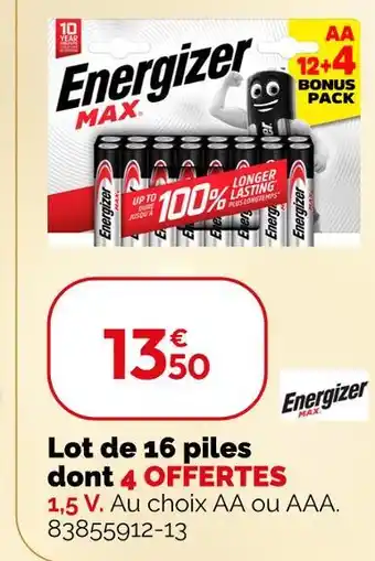 Weldom Energizer lot de 16 piles dont 4 offertes offre
