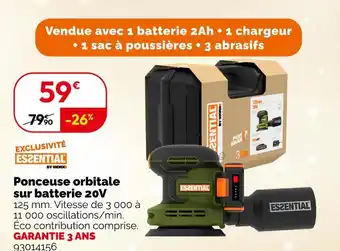 Weldom Essential ponceuse orbitale sur batterie 20v offre