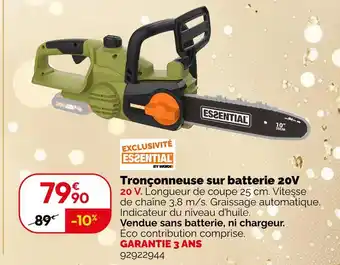 Weldom Essential tronçonneuse sur batterie 20v offre
