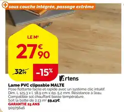 Weldom Artens lame pvc clipsable malte offre