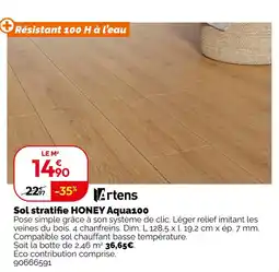 Weldom Artens sol stratifié honey aqua100 offre