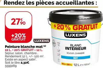 Weldom Luxens peinture blanche mat offre