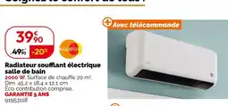 Weldom Equation radiateur soufflant électrique salle de bain offre