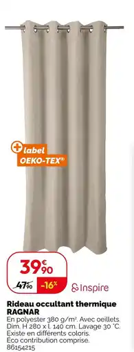 Weldom Inspire rideau occultant thermique ragnar offre