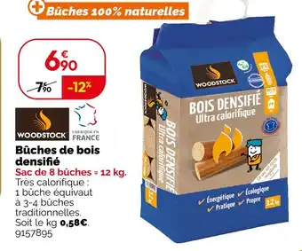 Weldom Woodstock bûches de bois densifié offre