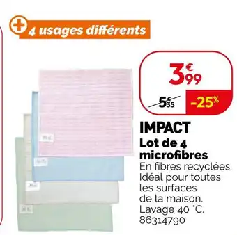 Weldom Impact lot de 4 microfibres offre