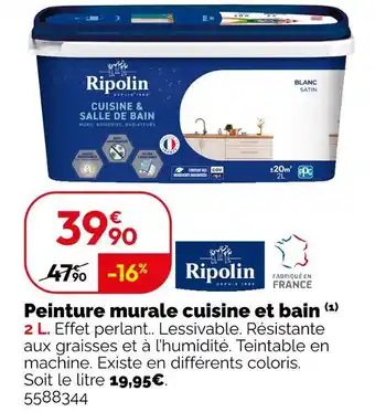 Weldom Ripolin peinture murale cuisine et bain offre