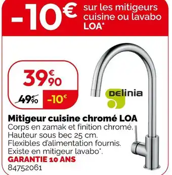 Weldom Delinia mitigeur cuisine chromé loa offre