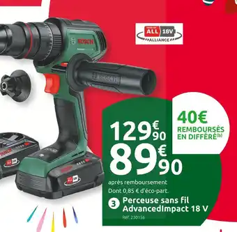 Mr Bricolage Bosch perceuse sans fil advancedimpact 18 v offre