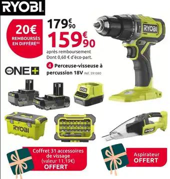 Mr Bricolage Ryobi perceuse-visseuse à percussion 18v offre