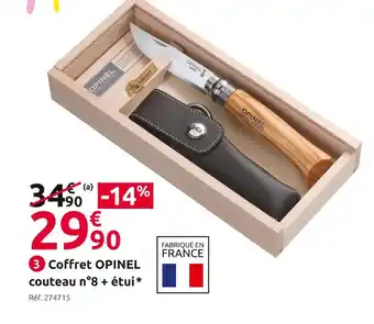 Mr Bricolage Opinel coffret couteau n°8 + étui offre