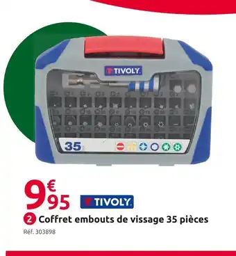 Mr Bricolage Tivoly coffret embouts de vissage 35 pièces 11501572003 offre