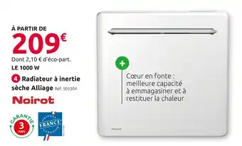 Mr Bricolage Noirot radiateur à inertie sèche alliage offre