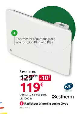 Mr Bricolage Radiateur à inertie sèche oveo offre