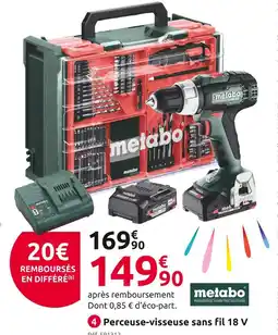 Mr Bricolage Metabo perceuse-visseuse sans fil 18 v offre
