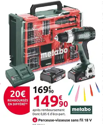 Mr Bricolage Metabo perceuse-visseuse sans fil 18 v offre