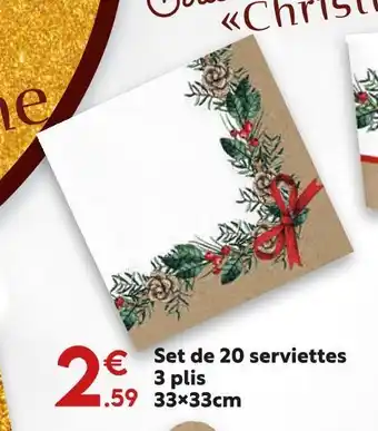 Maxi Bazar Set de 20 serviettes offre