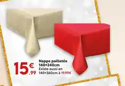 Maxi Bazar Nappe pailletée 140x240cm offre