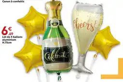 Maxi Bazar Lot de 4 ballons aluminium h.75cm offre