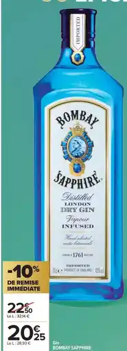 Carrefour Bombay sapphire - champagne offre