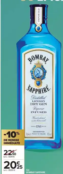 Carrefour Bombay sapphire - champagne offre