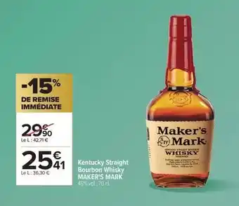 Carrefour Kentucky straight bourbon whisky offre