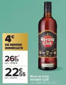 Carrefour Havana club - rhum de cuba offre