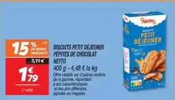 Netto Netto - biscuits petit déjeuner pepites de chocolat offre