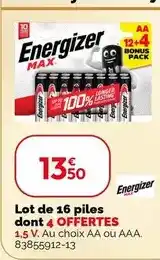 Weldom Energizer - lot de 16 piles offre